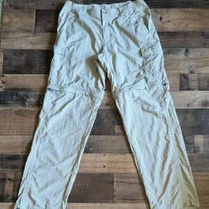 Columbia Titanium Tan Convertible Cargo Hiking Pants Men Sz 34x34